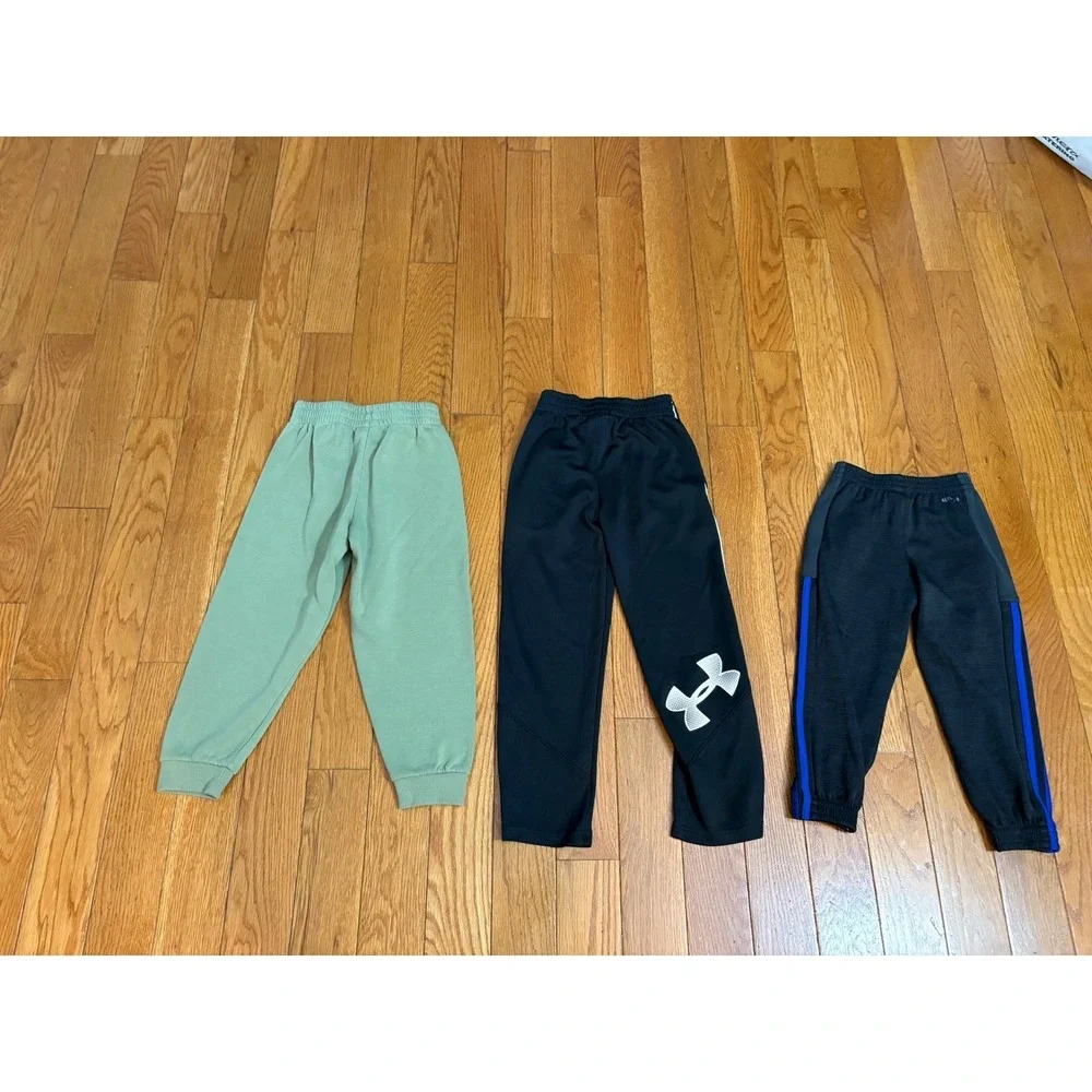 Nike Under Armour Adidas Kids Athletic Pants Bundle Size 5 6 Joggers Track 3pk
